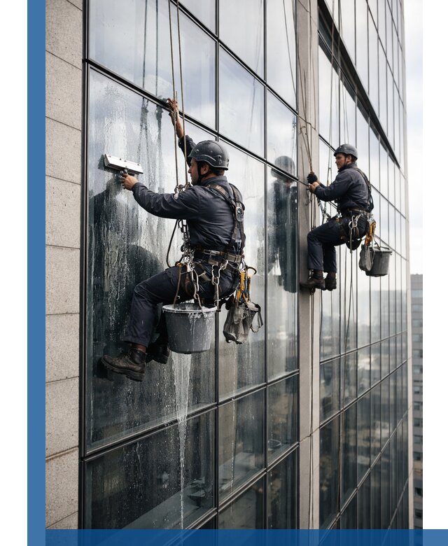 Профессиональная мойка стеклянных фасадов зданий в Пушкине