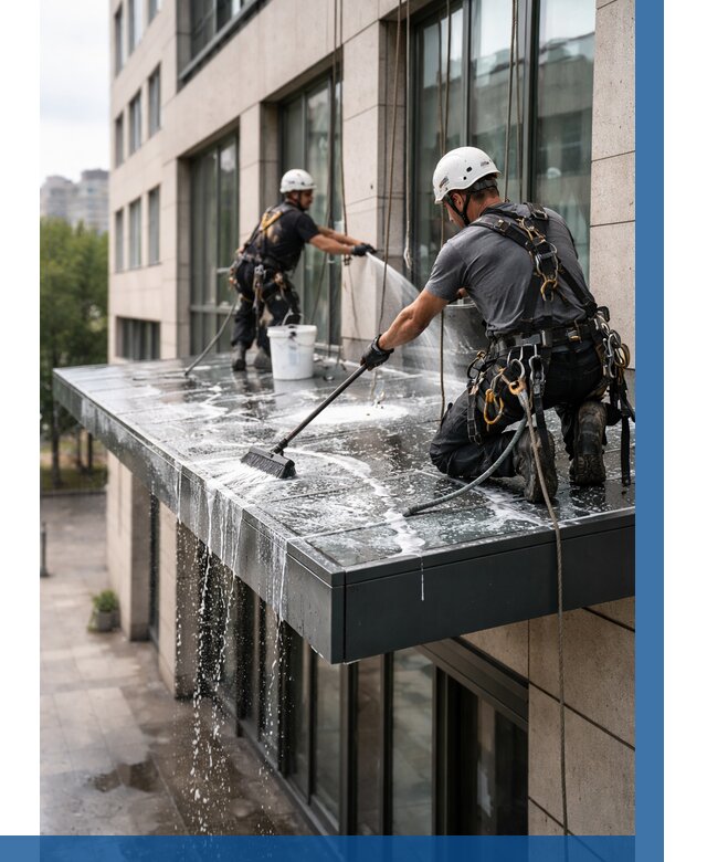 Мойка козырьков и навесов в Пушкине от 3786 р. | ВЫСОТНИК-Пшн