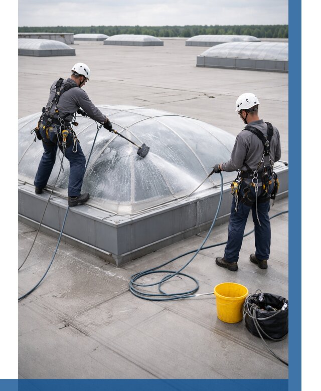 Мойка зенитных фонарей в Пушкине, заказать от 4868 р. | ВЫСОТНИК-Пшн