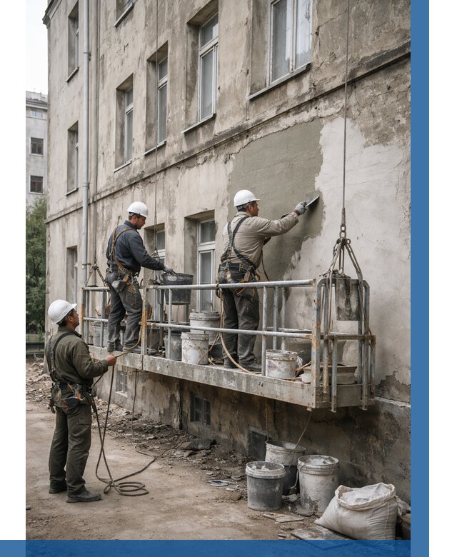 Капитальный ремонт фасада в Пушкине от 4543 р. | ВЫСОТНИК-Пшн