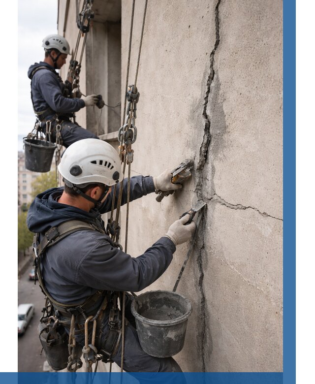 Заделка трещин на фасаде в Пушкине от 974 р. | ВЫСОТНИК-Пшн