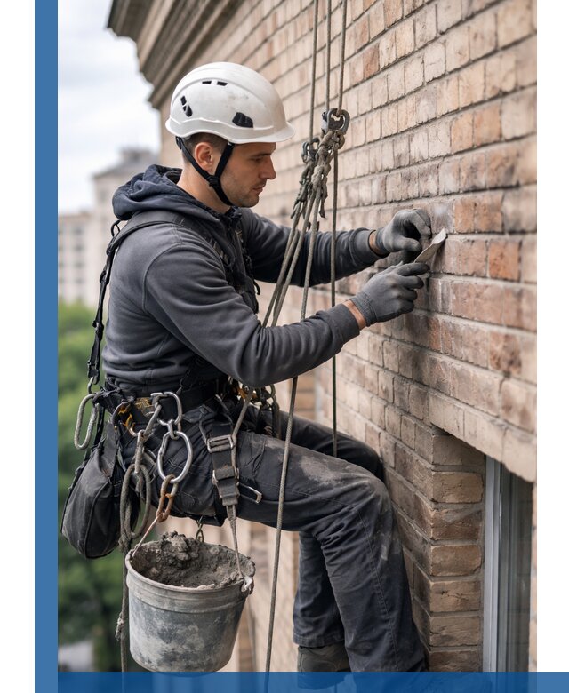 Качественный ремонт кирпичной кладки фасада в Пушкине с гарантией