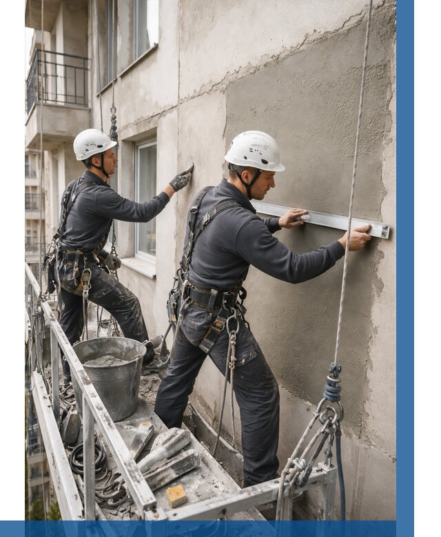 Штукатурка фасада на высоте в Пушкине от 974 р. | ВЫСОТНИК-Пшн