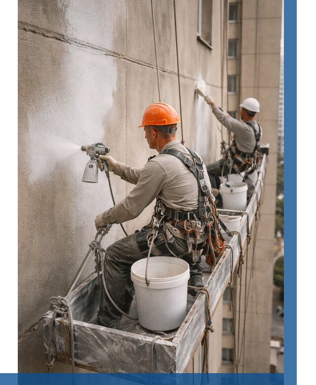 Грунтовка фасада на высоте в Пушкине от 130 р. | ВЫСОТНИК-Пшн