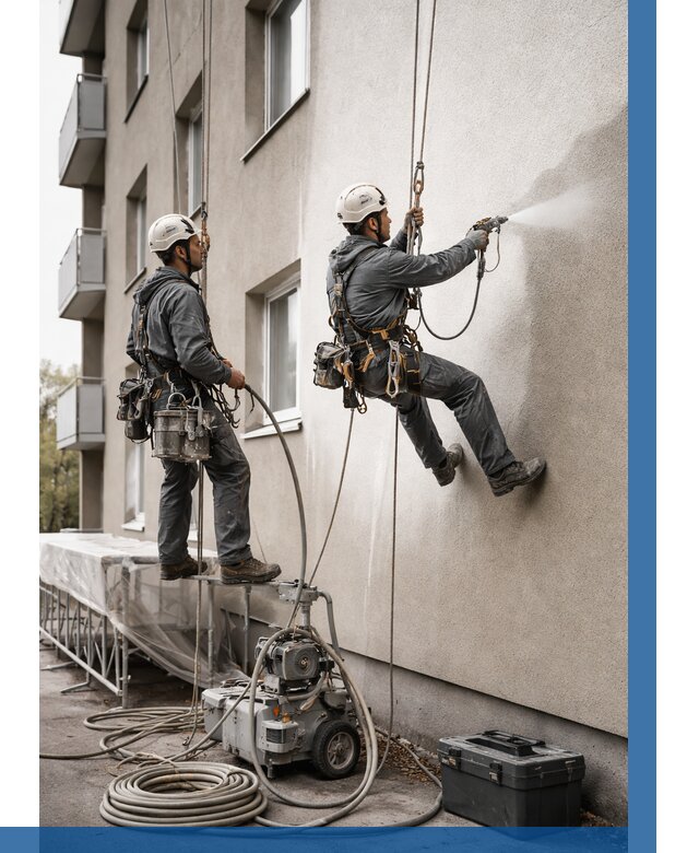 Безвоздушная покраска фасада в Пушкине от 238 р/м² | ВЫСОТНИК-Пшн