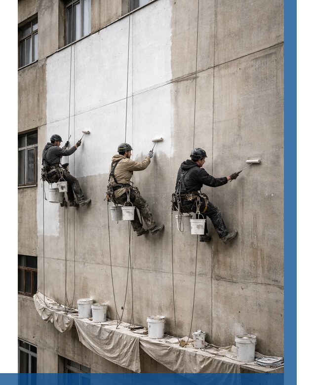 Покраска бетонного фасада в Пушкине от 379 р за м2 | ВЫСОТНИК-Пшн