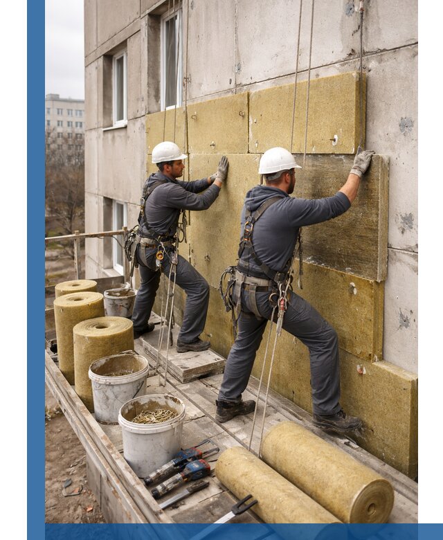 Утепление фасада минватой в Пушкине под ключ с гарантией