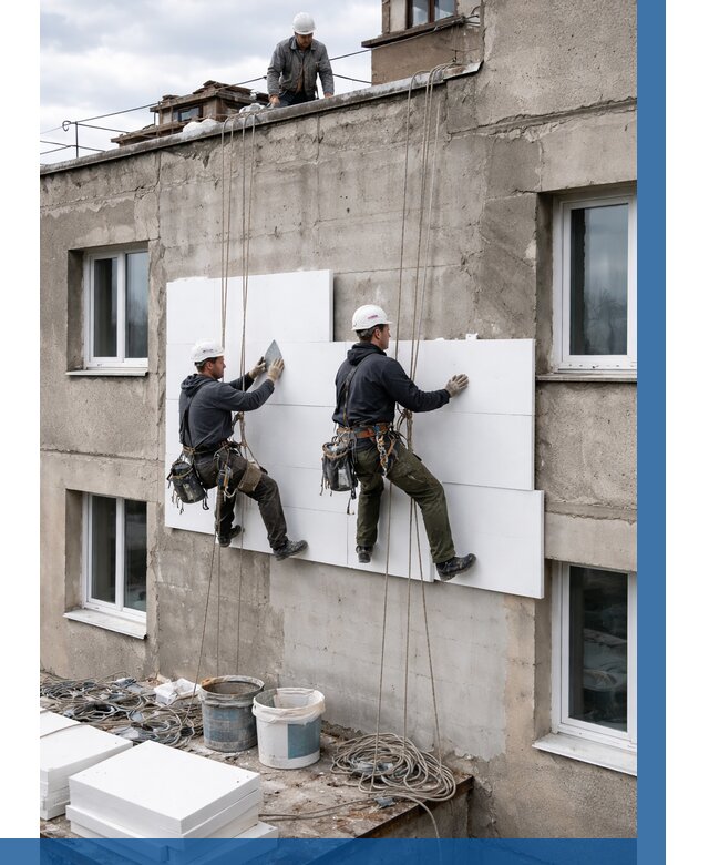 Утепление фасада пенополистиролом в Пушкине от 1947 р. | ВЫСОТНИК-Пшн