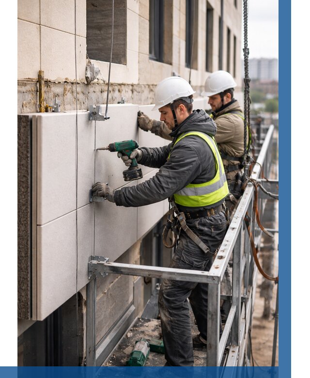 Монтаж фасадных термопанелей в Пушкине от 1623 р. | ВЫСОТНИК-Пшн