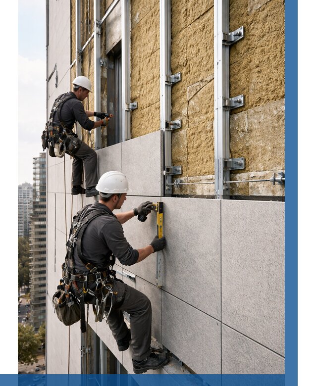 Монтаж вентилируемого фасада в Пушкине от 3786 р. | ВЫСОТНИК-Пшн