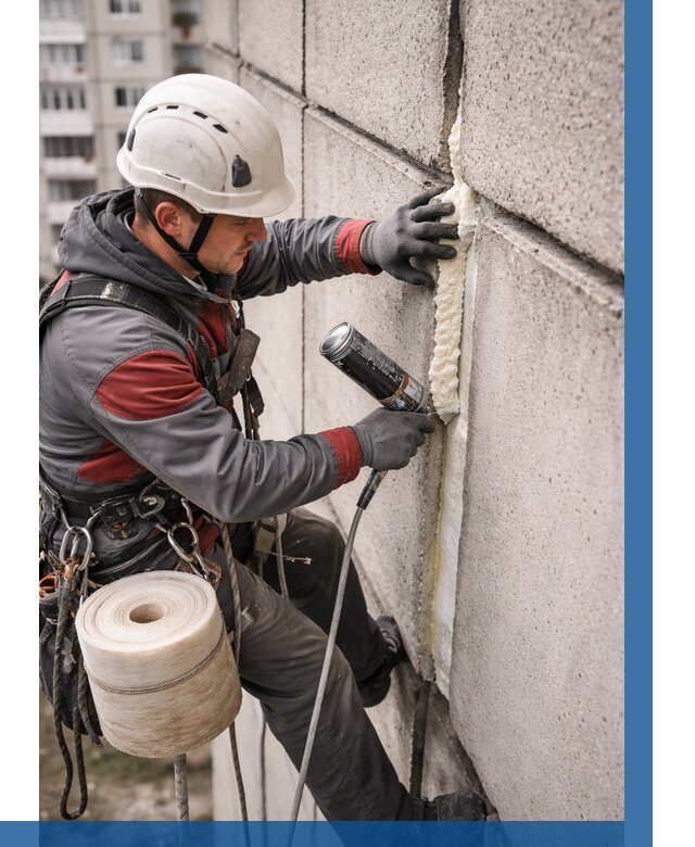 Утепление межпанельных швов в Пушкине от 757 р. | ВЫСОТНИК-Пшн