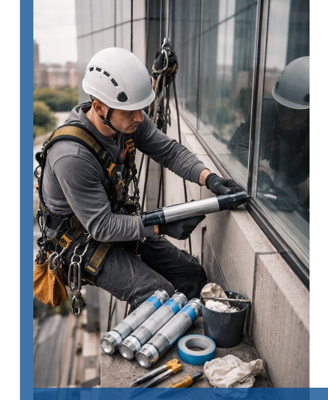 Герметизация стыков витража в Пушкине для герметичных фасадов