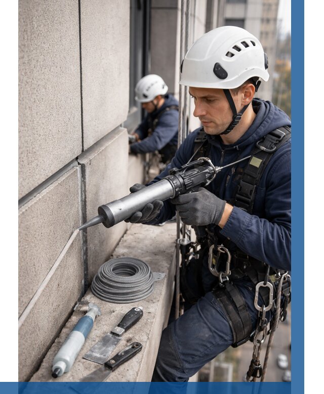 Герметизация деформационных швов фасада в Пушкине от 757 | ВЫСОТНИК-Пшн