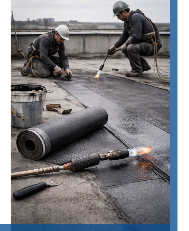 Ремонт рулонной кровли в Пушкине от 703 р. | ВЫСОТНИК-Пшн