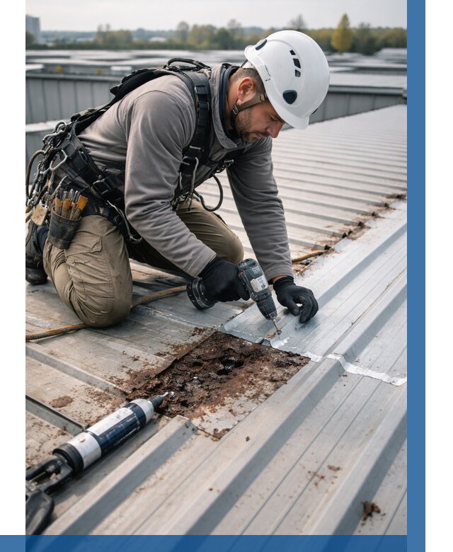 Ремонт профнастила на кровле в Пушкине от 757 р. | ВЫСОТНИК-Пшн