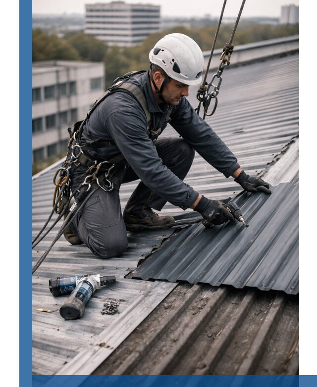 Ремонт профнастила на кровле в Пушкине, работы под ключ