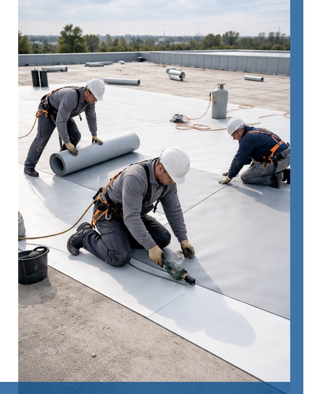 Монтаж мембранной кровли под ключ в Пушкине от 1298 р. | ВЫСОТНИК-Пшн