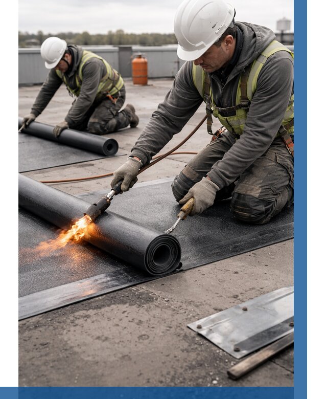 Монтаж наплавляемой кровли в Пушкине от 919 р. — ВЫСОТНИК-Пшн