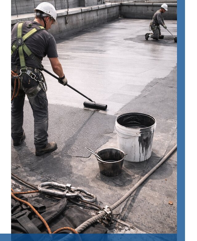 Гидроизоляция кровли жидкой резиной в Пушкине от 541 р. | ВЫСОТНИК-Пшн