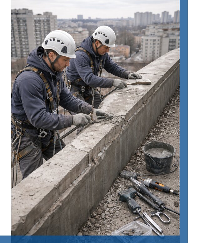 Ремонт парапета на кровле в Пушкине от 1623 р. | ВЫСОТНИК-Пшн