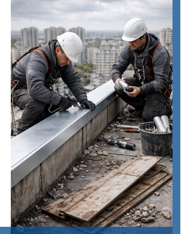 Замена парапетных крышек под ключ в Пушкине от 1298 р. | ВЫСОТНИК-Пшн