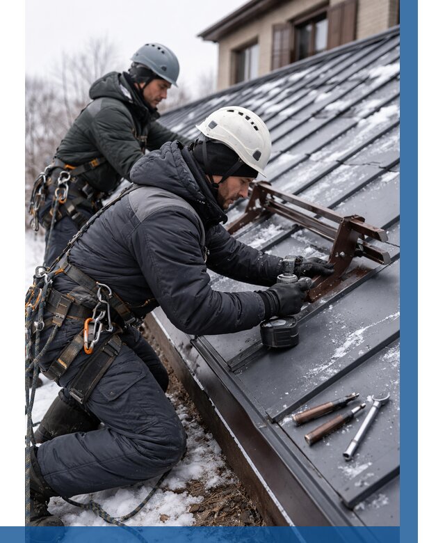 Монтаж снегозадержателей в Пушкине от 487 р. | ВЫСОТНИК-Пшн