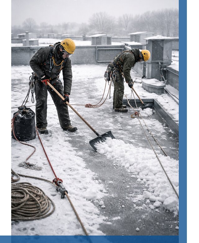 Очистка крыши от снега в Пушкине от 8113 р. | ВЫСОТНИК-Пшн