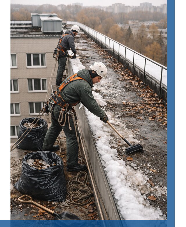 Очистка кровли по периметру в Пушкине от 595 р. | ВЫСОТНИК-Пшн