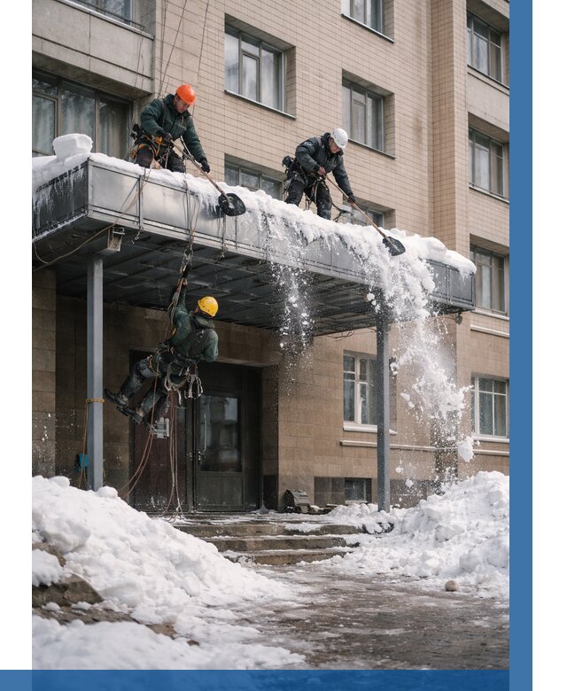 Очистка козырьков от снега в Пушкине от 3786 р. | ВЫСОТНИК-Пшн