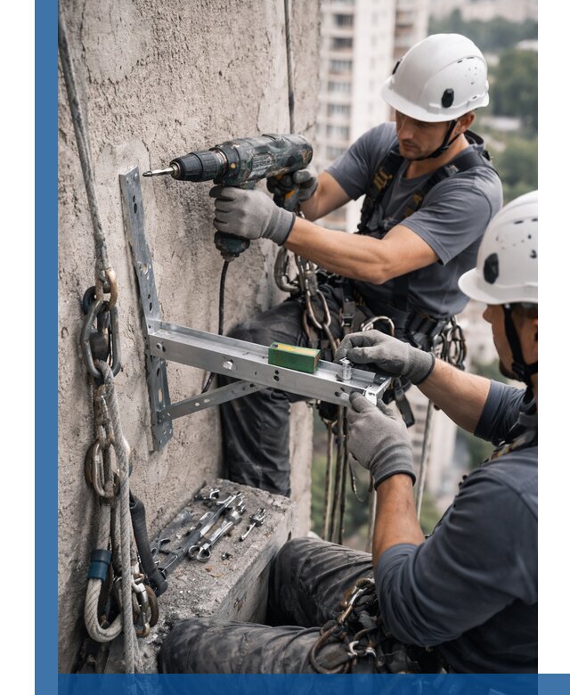 Установка кронштейнов кондиционера и крепежа в Пушкине