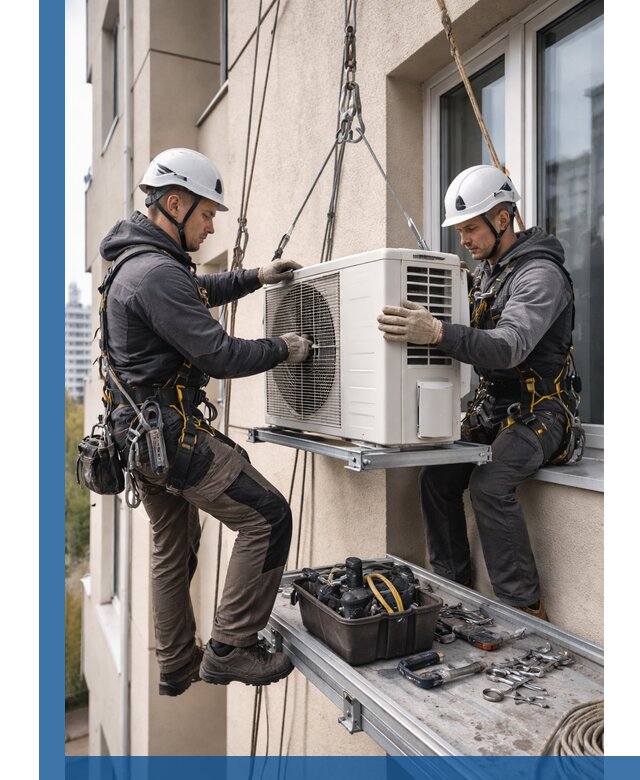 Перенос внешнего блока кондиционера в Пушкине с монтажом и крепежом