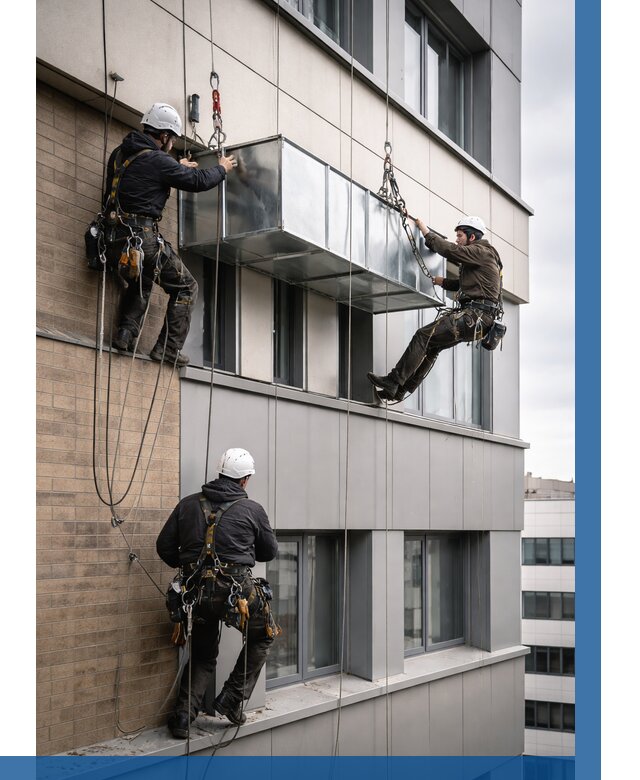 Монтаж воздуховодов на фасаде в Пушкине от 1623 р. | ВЫСОТНИК-Пшн