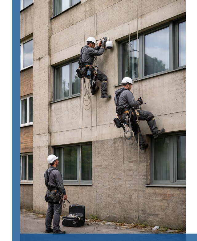 Монтаж фасадных камер видеонаблюдения в Пушкине под ключ