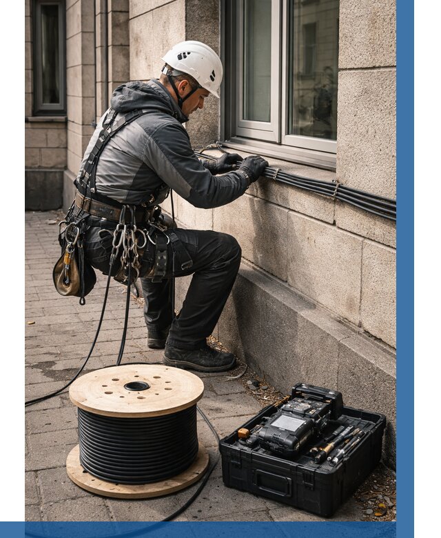 Прокладка оптоволоконного кабеля в Пушкине от 865 р. | ВЫСОТНИК-Пшн