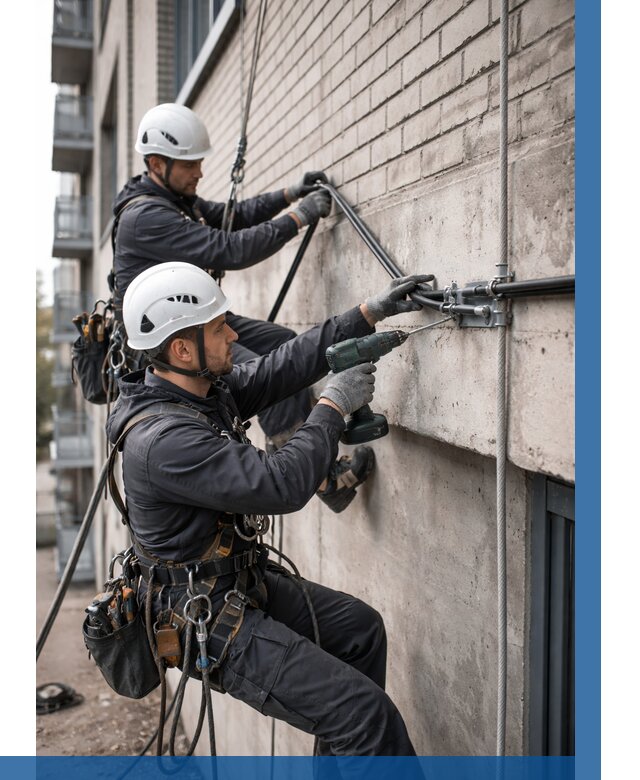 Крепление кабеля на фасаде в Пушкине от 379 р. | ВЫСОТНИК-Пшн