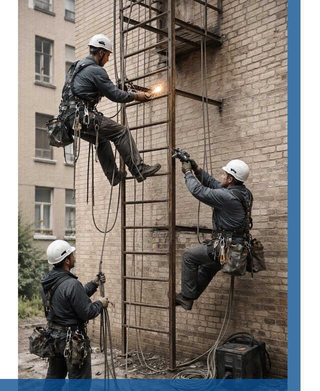 Ремонт пожарной лестницы в Пушкине от 8113 р. | ВЫСОТНИК-Пшн