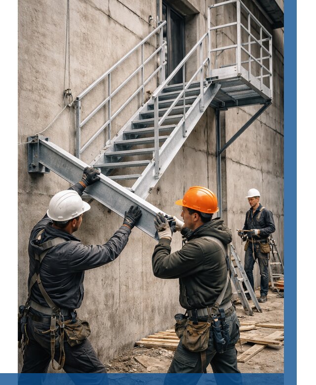 Монтаж металлических лестниц в Пушкине от 16226 р. | ВЫСОТНИК-Пшн