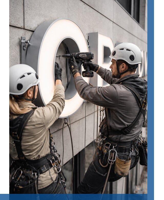 Монтаж световых букв в Пушкине от 3245 р. под ключ ВЫСОТНИК-Пшн