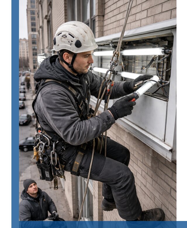 Профессиональная замена ламп в наружной вывеске в Пушкине