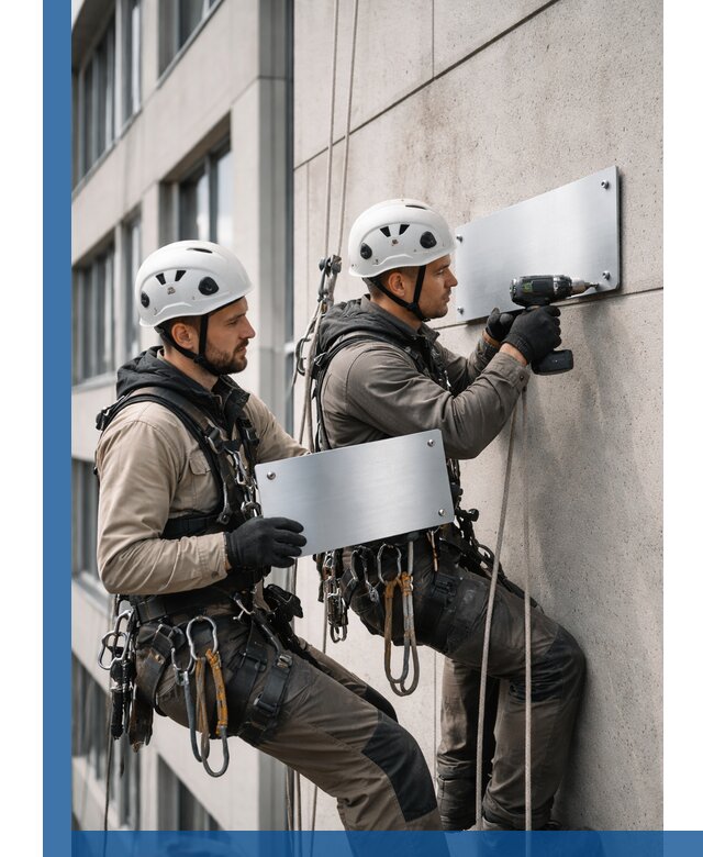 Монтаж табличек и указателей в Пушкине для зданий и сооружений