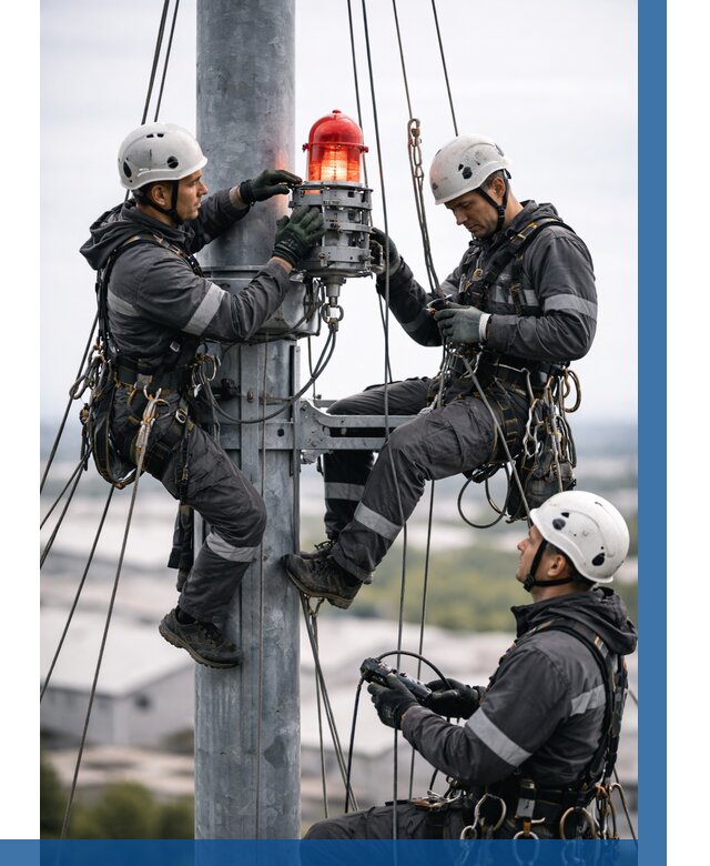 Монтаж заградительных огней в Пушкине от 9194 р. | ВЫСОТНИК-Пшн