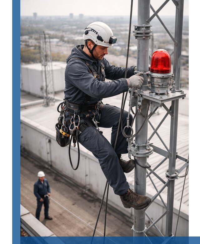 Монтаж заградительных огней и обслуживание объектов в Пушкине