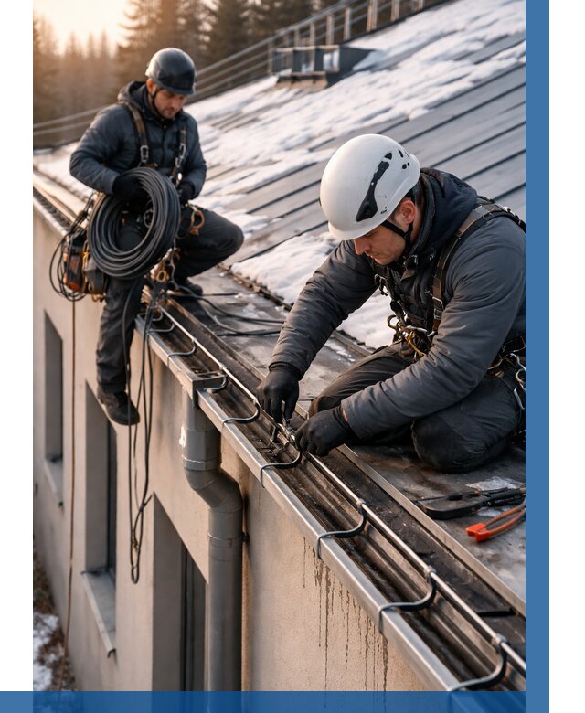 Монтаж греющего кабеля на кровле в Пушкине от 487 р. | ВЫСОТНИК-Пшн