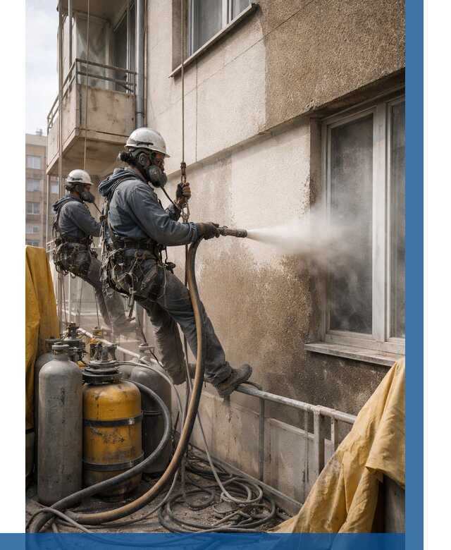 Пескоструйная очистка фасада в Пушкине от 703 р. | ВЫСОТНИК-Пшн