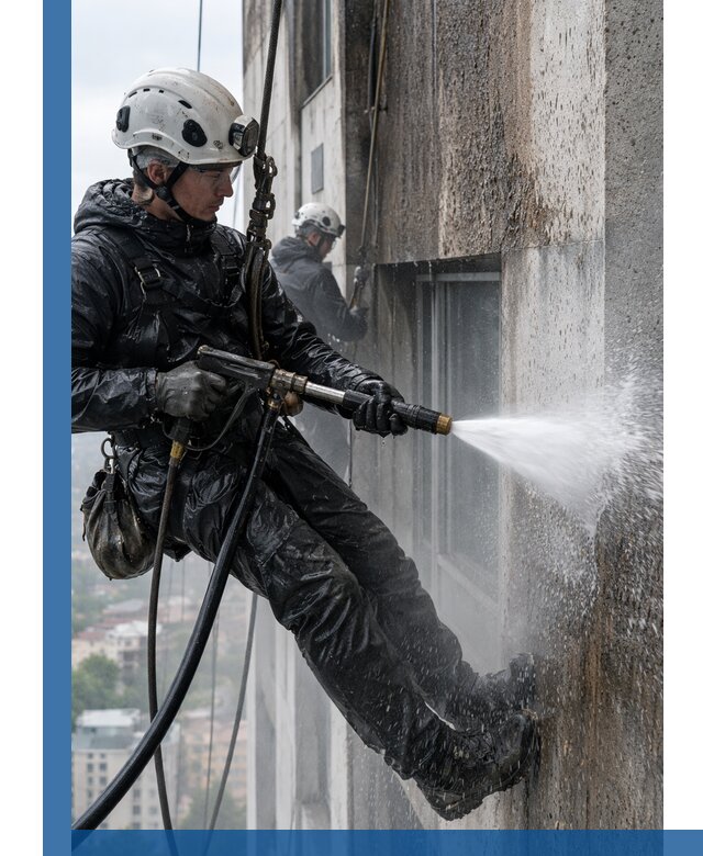 Гидроструйная очистка фасадов и конструкций в Пушкине