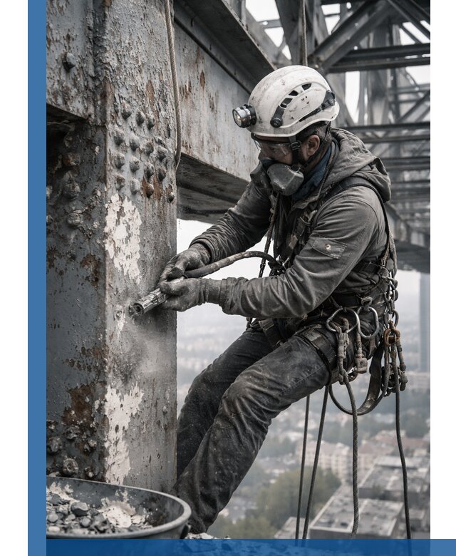 Удаление старой краски с металлических конструкций в Пушкине