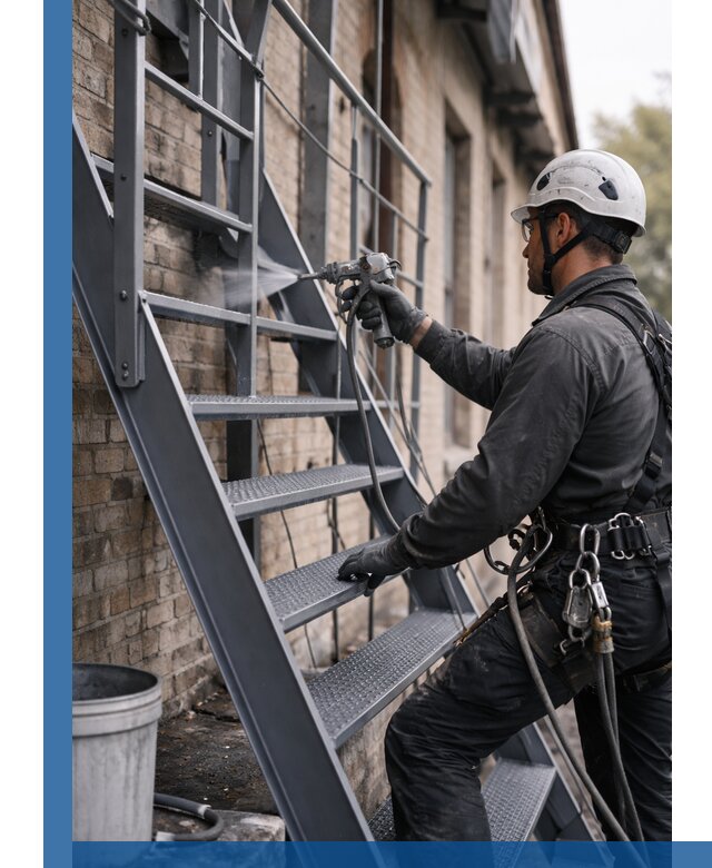 Покраска и антикоррозионная защита пожарных лестниц в Пушкине