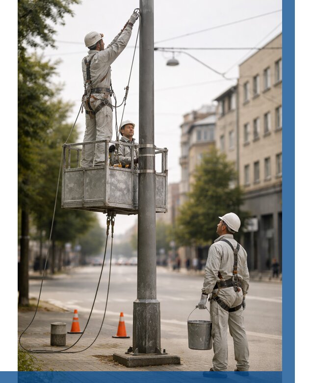 Покраска опор освещения в Пушкине от 5409 р. | ВЫСОТНИК-Пшн
