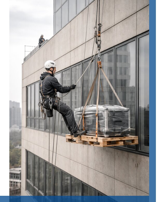 Спуск груза по фасаду в Пушкине от 3786 р. | ВЫСОТНИК-Пшн