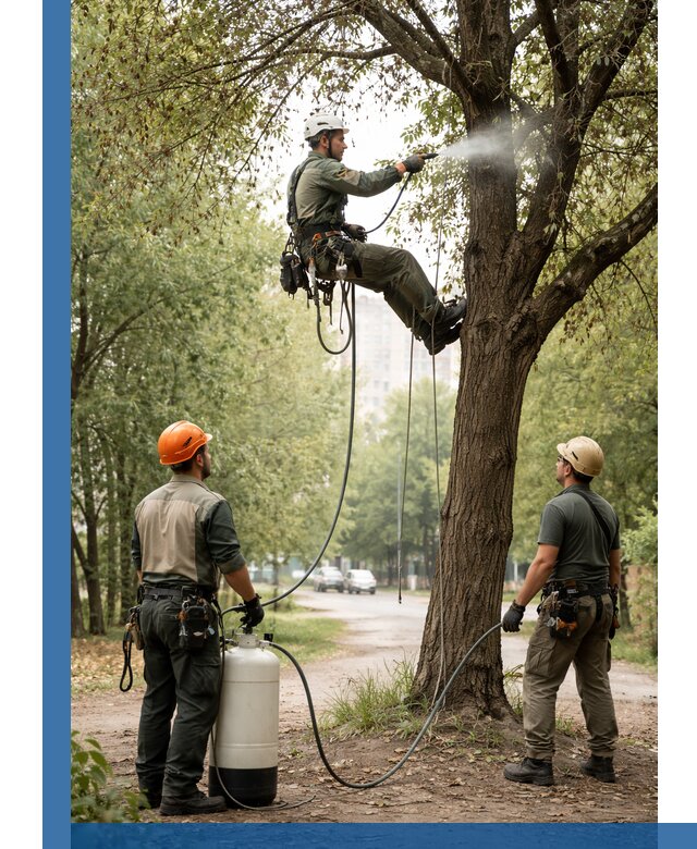 Обработка деревьев от вредителей в Пушкине профессиональная защита